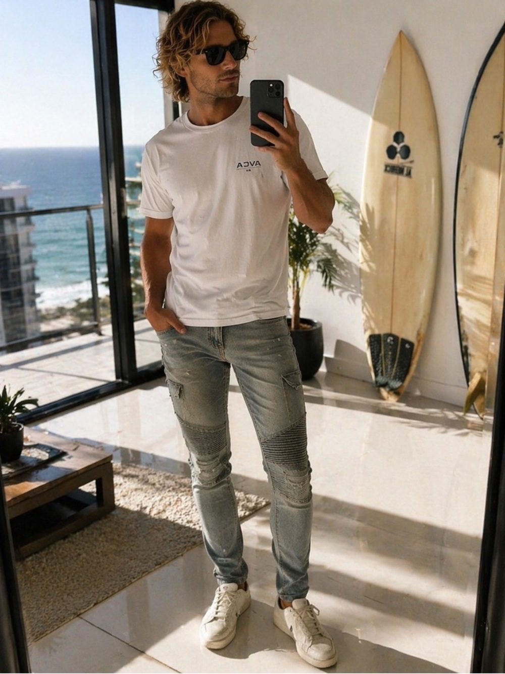 NWT Hudson Blinder V2 Biker Jeans Mens 31 Skinny Moto Distressed Gray